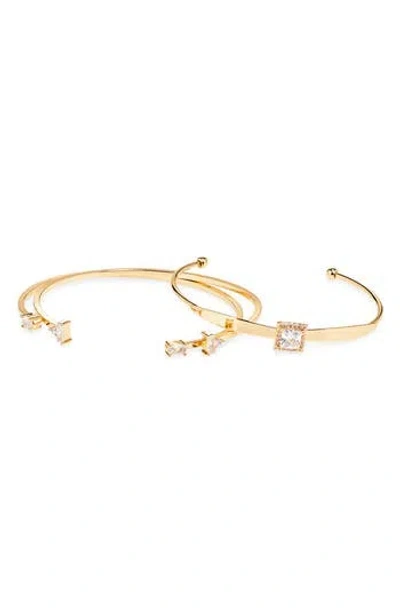 Nordstrom Rack 3-pack Assorted Cuff Bracelets In Gold