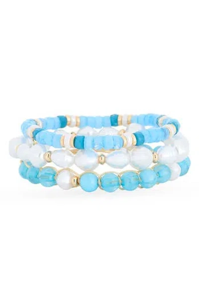 Nordstrom Rack 3-pack Beaded Bracelet In Blue