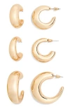 Nordstrom Rack 3-pack Chunky Hoop Earrings