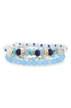 Nordstrom Rack 3-pack Faux Pearl Mixed Bead Bracelets In Multi