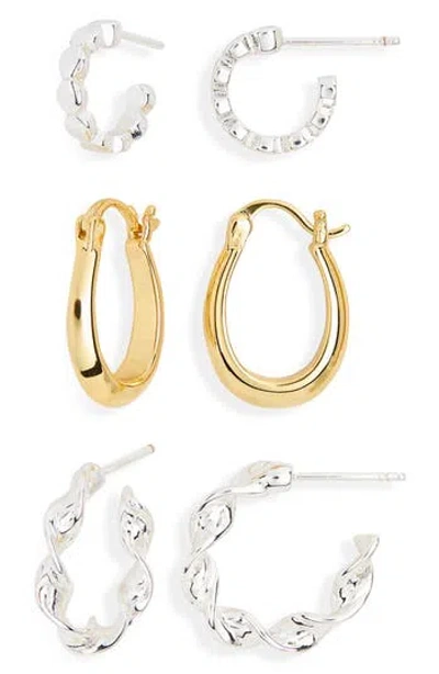Nordstrom Rack 3-pack Hoop Earrings In Multi