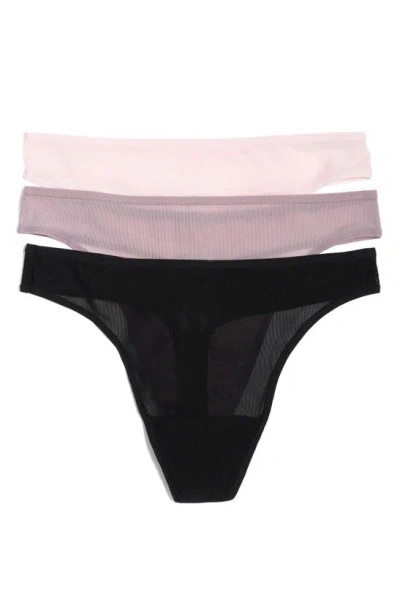 Nordstrom Rack 3-pack Mesh Thongs In Pink