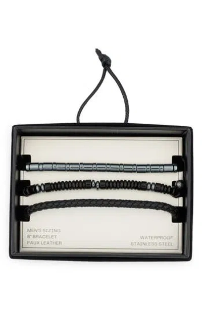 Nordstrom Rack 3-pack Mixed Faux Leather & Bead Bracelets