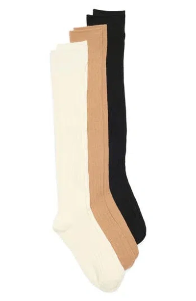 Nordstrom Rack 3-pack Rib Knee High Socks In Multi