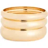 Nordstrom Rack 3-pack Smooth Bangle Set In Gold