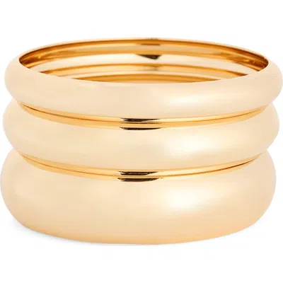 Nordstrom Rack 3-pack Smooth Bangle Set In Gold