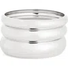 Nordstrom Rack 3-pack Smooth Bangle Set In White