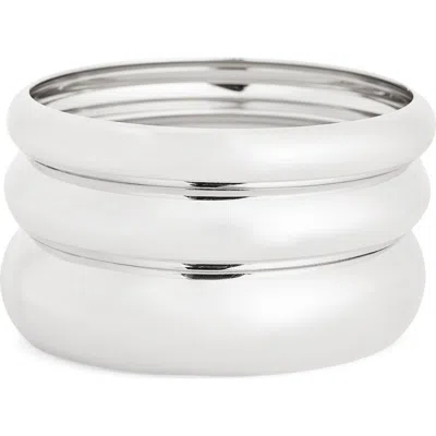 Nordstrom Rack 3-pack Smooth Bangle Set In White