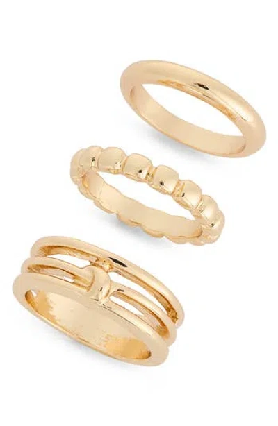 Nordstrom Rack 3-pack Stackable Ring Set In Gold