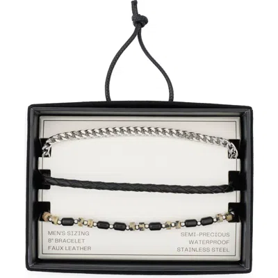 Nordstrom Rack 3-piece Bracelet Set In Silver