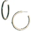 Nordstrom Rack 30mm Inside Out Baguette Hoop Earrings In Green