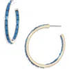 Nordstrom Rack 30mm Inside Out Baguette Hoop Earrings In Blue