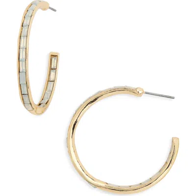 Nordstrom Rack 30mm Inside Out Baguette Hoop Earrings In Gold