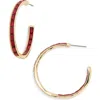 Nordstrom Rack 30mm Inside Out Baguette Hoop Earrings In Multi
