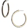 Nordstrom Rack 30mm Inside Out Baguette Hoop Earrings In Gray