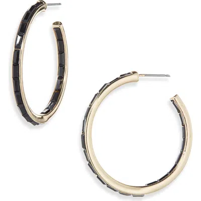 Nordstrom Rack 30mm Inside Out Baguette Hoop Earrings In Gray