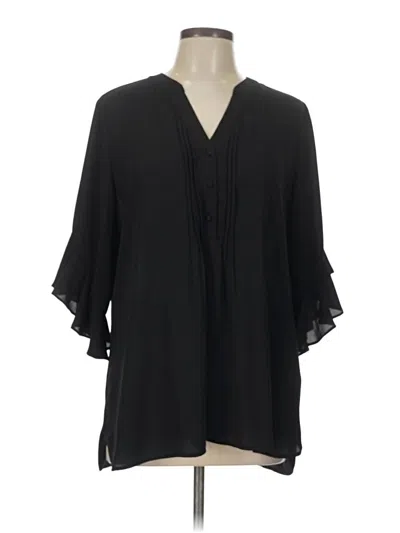 Pre-owned Nordstrom Rack 3/4 Sleeve Blouse In Black