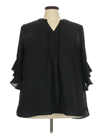 Pre-owned Nordstrom Rack 3/4 Sleeve Blouse In Black