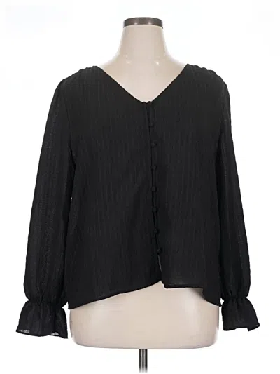 Pre-owned Nordstrom Rack 3/4 Sleeve Blouse In Black