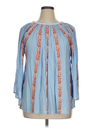 Pre-owned Nordstrom Rack 3/4 Sleeve Blouse In Blue