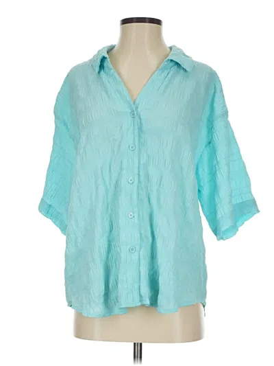 Pre-owned Nordstrom Rack 3/4 Sleeve Blouse In Teal