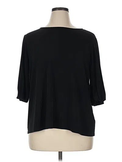 Pre-owned Nordstrom Rack 3/4 Sleeve Top Black Boatneck Tops