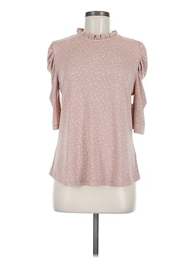 Nordstrom Rack 3/4 Sleeve Top Pink Mock Neckline Tops