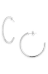 Nordstrom Rack 38mm Cz Pavé Hoop Earrings In Silver