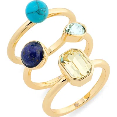Nordstrom Rack 3-pack Assorted Rings In Blue Multi- Gold