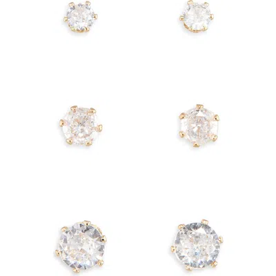 Nordstrom Rack 3-pack Cubic Zirconia Stud Earrings In Multi