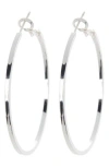 Nordstrom Rack 45mm Square Wire Hoop Earrings In Rhodium