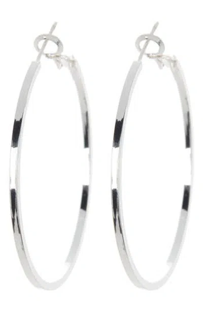 Nordstrom Rack 45mm Square Wire Hoop Earrings In Rhodium