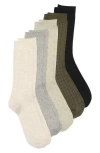 Nordstrom Rack 5-pack Assorted Textured Dress Socks In Black