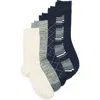 Nordstrom Rack 5-pack Assorted Ultra Soft Cable Crew Socks In Black