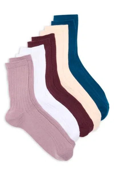 Nordstrom Rack 5-pack Dressy Rib Quarter Socks In Multi
