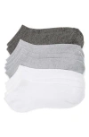 Nordstrom Rack 5-pack Pillow Sole Ankle Socks In White -grey Heather