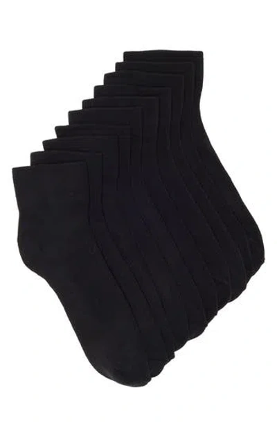 Nordstrom Rack 5-pack Pillow Sole Quarter Socks In Black