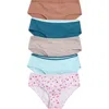 Nordstrom Rack 5-pack Stretch Hipster Briefs In Pink Snow Cherries Multi