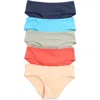 Nordstrom Rack 5-pack Stretch Hipster Briefs In Red Bitterswet Multi