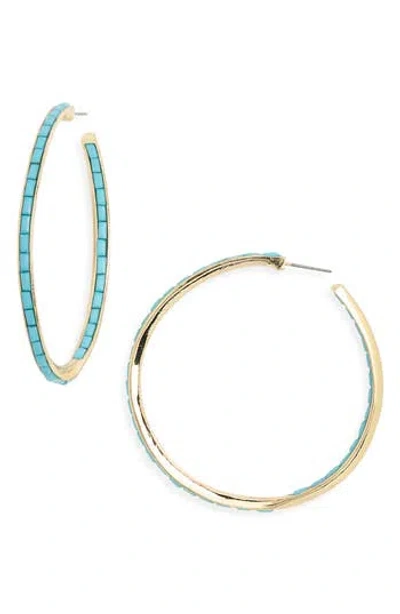 Nordstrom Rack 55mm Inside Out Baguette Hoop Earrings In Multi