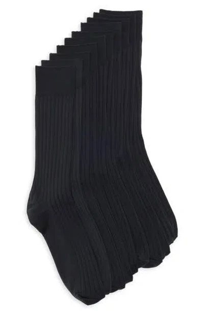 Nordstrom Rack 5-pack Assorted Dress Socks In Black