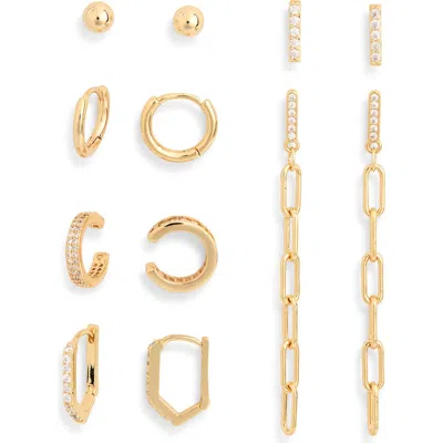 Nordstrom Rack 6-pack Assorted Earring Set In Gold
