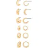 Nordstrom Rack 6-pack Huggie Hoop Earrings In Gold
