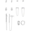 Nordstrom Rack 6 Pairs Assorted Earrings In Silver
