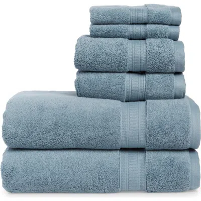 Nordstrom Rack 6-piece Zero Twist Bath Towel Set In Blue Citadel