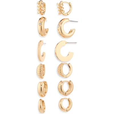 Nordstrom Rack 6-pack Assorted Hoop Earrings In Gold