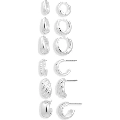 Nordstrom Rack 6-pack Huggie Hoop Earrings In Metallic