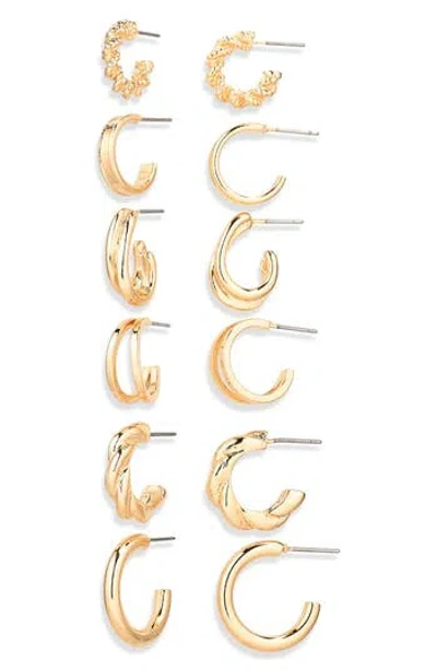 Nordstrom Rack 6-pair Twist Hoop Earrings Set In Purple