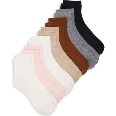 Nordstrom Rack 7-pack Quarter Length Crew Socks In Multi