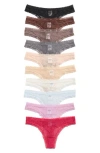 Nordstrom Rack Assorted 10-pack Lace Thongs In Multi